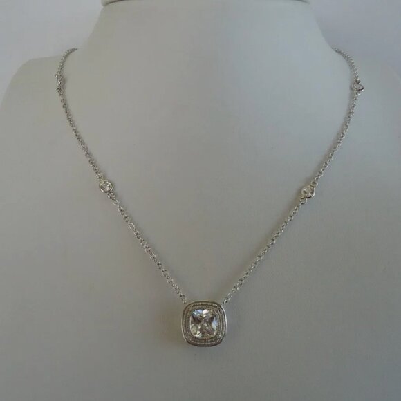 925 STERLING SILVER 3CT DESIGNER PENDANT NECKLACE